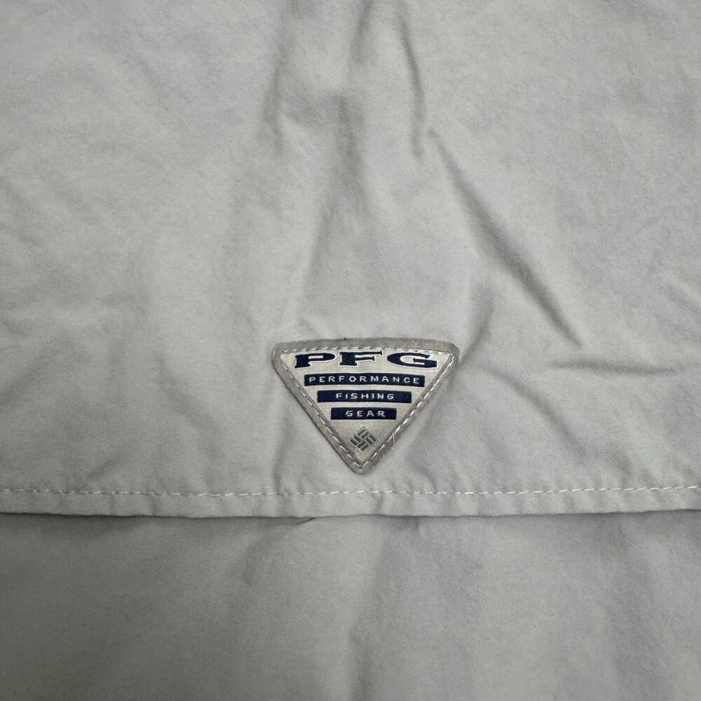 Columbia PFG Bahama Omni Shade Short Sleeve Fishing Shirt Mens L Grey Nylon Top - Picture 4 of 14